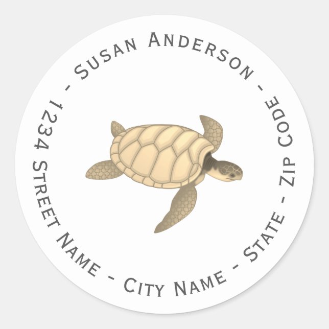 Sea Turtle Return Address Label (Front)