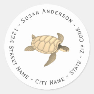 Sea Turtle Return Address Label