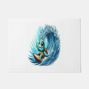 Sea Turtle Rides Emotion Wave. Doormat