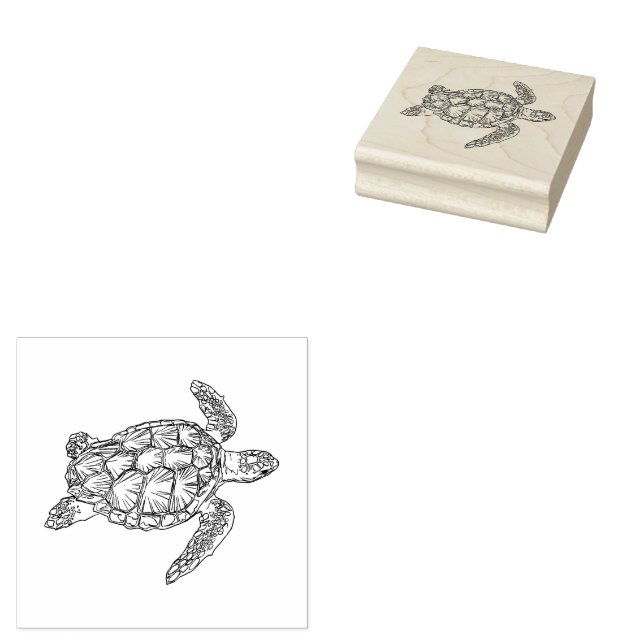 Sea Turtle  Rubber Stamp (Stamped)
