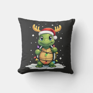 Sea Turtle Santa Christmas Lights Cute Xmas Men Wo Cushion