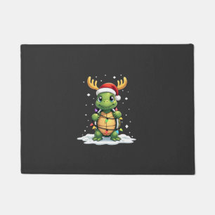 Sea Turtle Santa Christmas Lights Cute Xmas Men Wo Doormat