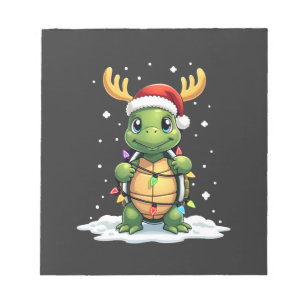 Sea Turtle Santa Christmas Lights Cute Xmas Men Wo Notepad