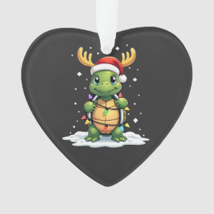 Sea Turtle Santa Christmas Lights Cute Xmas Men Wo Ornament