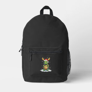 Sea Turtle Santa Christmas Lights Cute Xmas Men Wo Printed Backpack