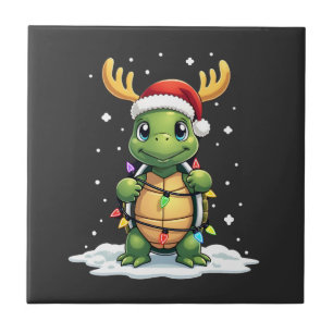 Sea Turtle Santa Christmas Lights Cute Xmas Men Wo Tile