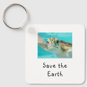 Sea Turtle Save The Earth Key Ring
