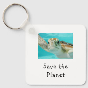 Sea Turtle Save The Planet Key Ring
