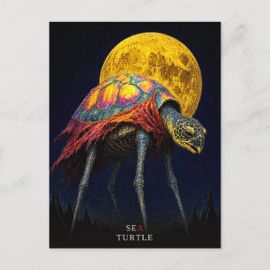 Sea Turtle Short Cape gothic Surreal Postcard