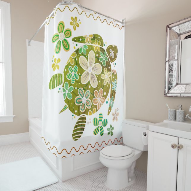 Sea Turtle Shower Curtain (In Situ)