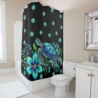 Sea turtle shower curtain