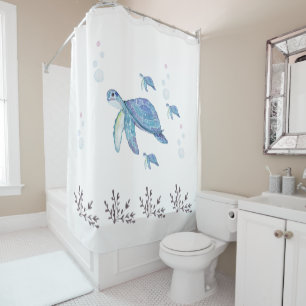 Sea Turtle Shower Curtain - Fun Colourful Design