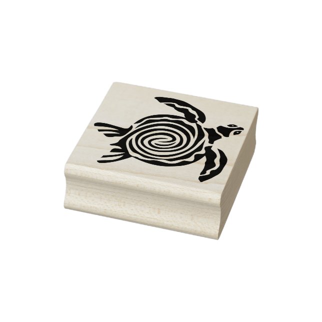 sea turtle silhouette art stamp (Stamp)