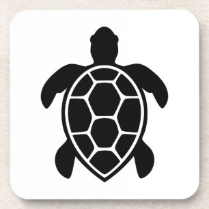 Sea Turtle Silhouette Minimalist Coaster