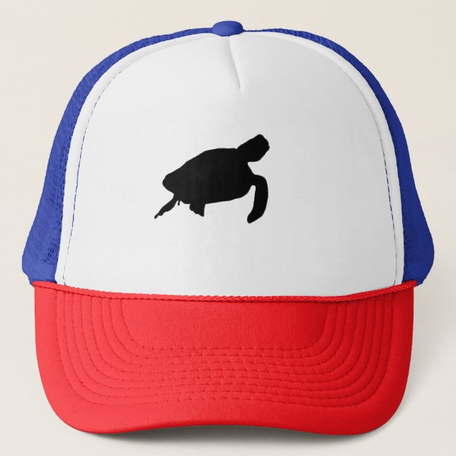 Sea Turtle Silhouette Trucker Hat (Front)