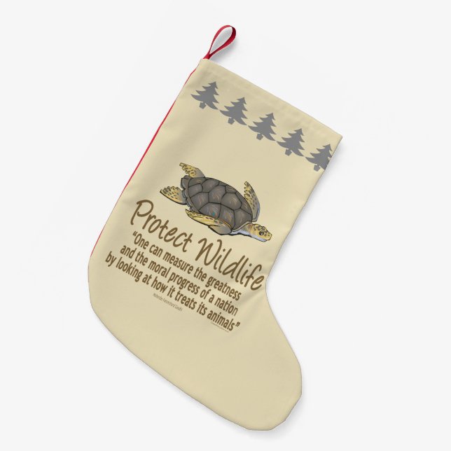Sea Turtle Small Christmas Stocking (Front (Hanging))