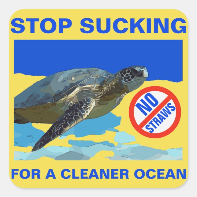 SEA TURTLE SQUARE STICKER (Front)