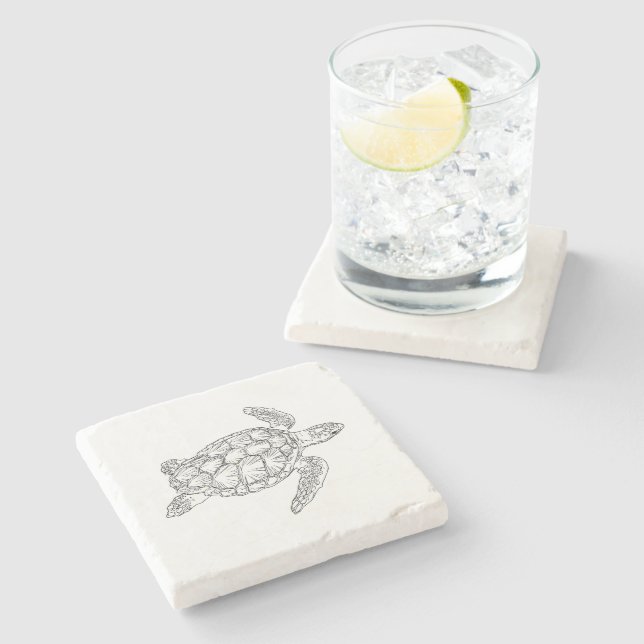 Sea Turtle  Stone Coaster (Side)