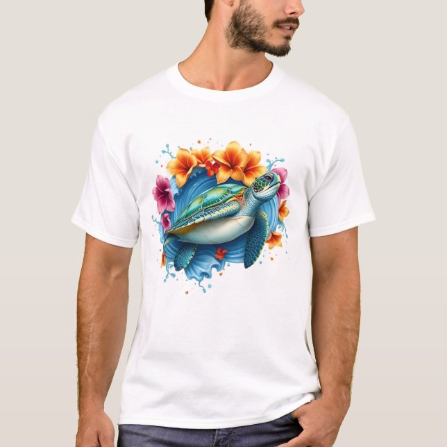 Sea Turtle Summer Sublimation Tropical Ocean Desig T-Shirt (Front)