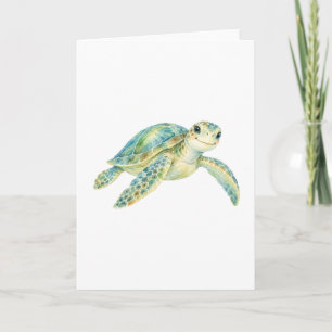 Sea Turtle Swimming Card