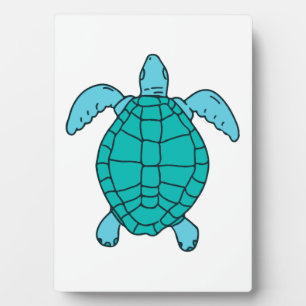 Sea Turtle Swimming Drawing Plaque