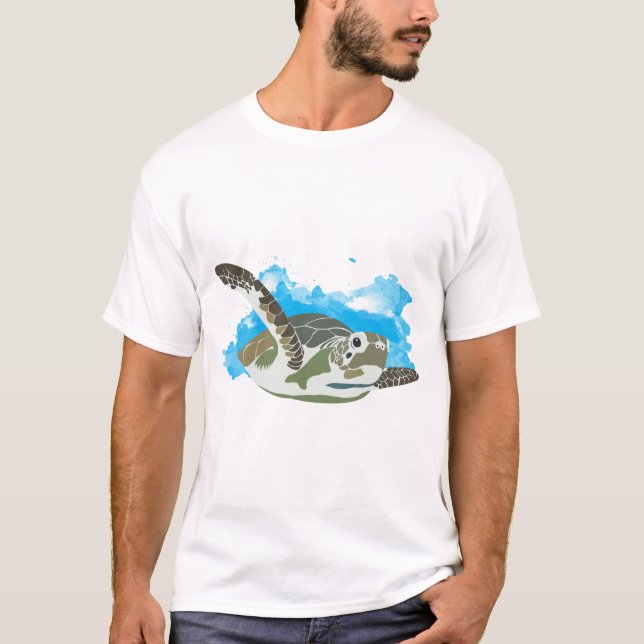 Sea Turtle Swimming  T-Shirt (Front)