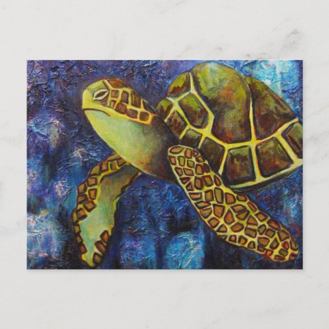 Sea Turtle, Texture Art Products Postcard (Front)