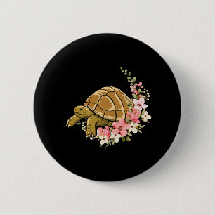 Sea Turtle Tortoise Flower Floral 6 Cm Round Badge
