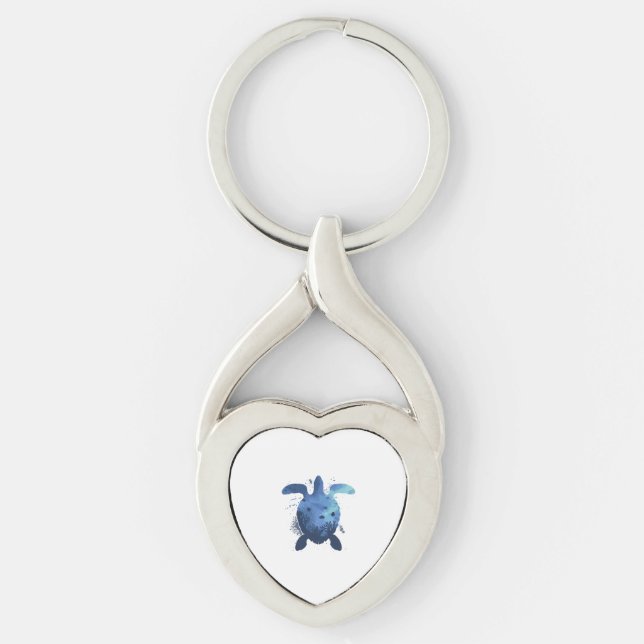 Sea Turtle Tortoise Heart I Love   Key Ring (Front)
