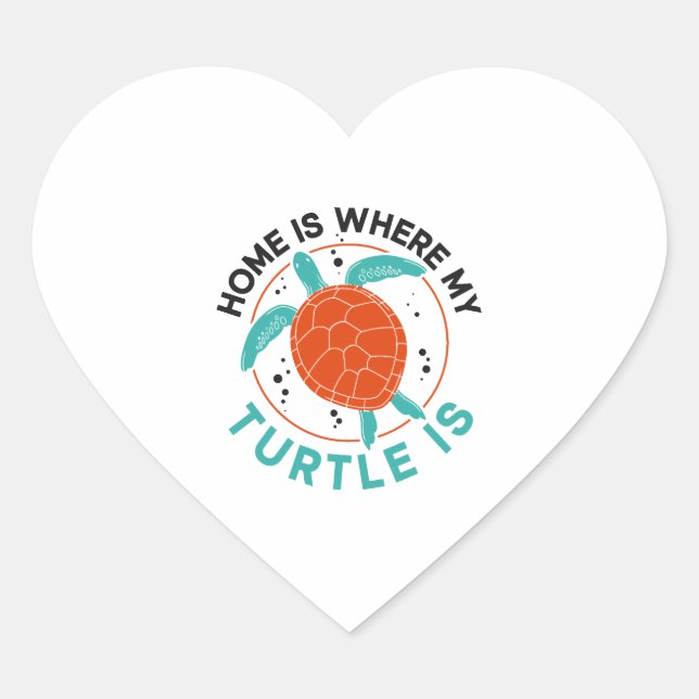 Sea Turtle Tortoise Home Is Where Heart Sticker (Front)