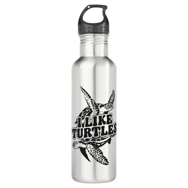 Sea Turtle Tortoise I Like Turtles 710 Ml Water Bottle (Front)