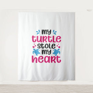 Sea Turtle Tortoise Valentines Day Tapestry