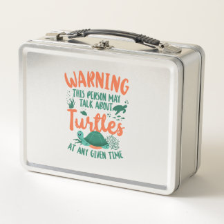 Sea Turtle Tortoise Warning This Metal Lunch Box