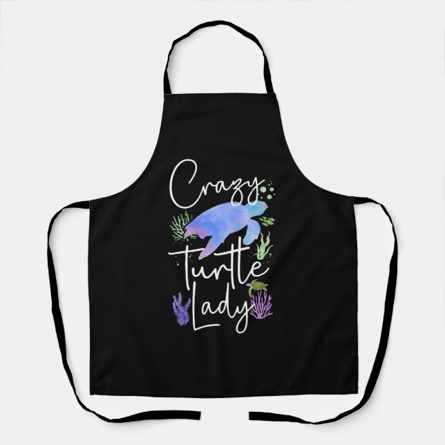 Sea Turtle Tortoise Watercolor    Apron (Front)