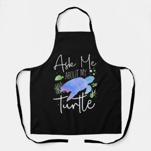 Sea Turtle Tortoise Watercolor Ask Apron