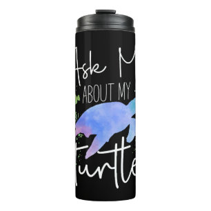 Sea Turtle Tortoise Watercolor Ask Thermal Tumbler