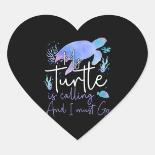Sea Turtle Tortoise Watercolor My Heart Sticker