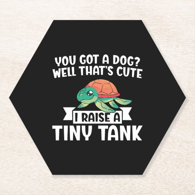 Sea Turtle Tortoise You Got A Dog   Paper Coaster (Front)