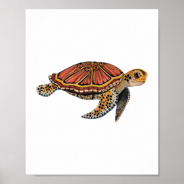 Sea Turtle Totem Animal Poster (Front)