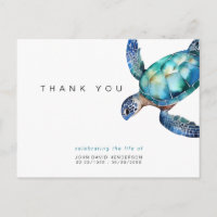 Sea Turtle Tropical Funeral Loss of Life Thank You