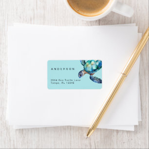 Sea Turtle Tropical Return Address Label