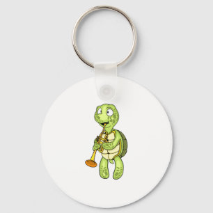 Sea Turtle Trumpet Player Kids Music Orchestra Key Ring