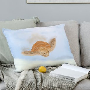 Sea Turtle under Water. Decorative Cushion