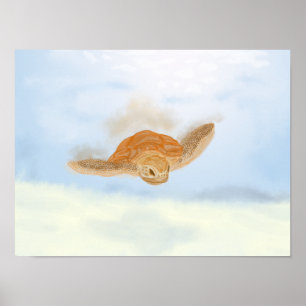 Sea Turtle under Water. Poster