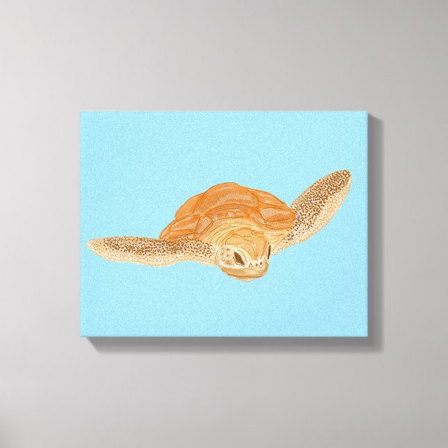 Sea Turtle under Water - transparent.  Canvas Print (Front)