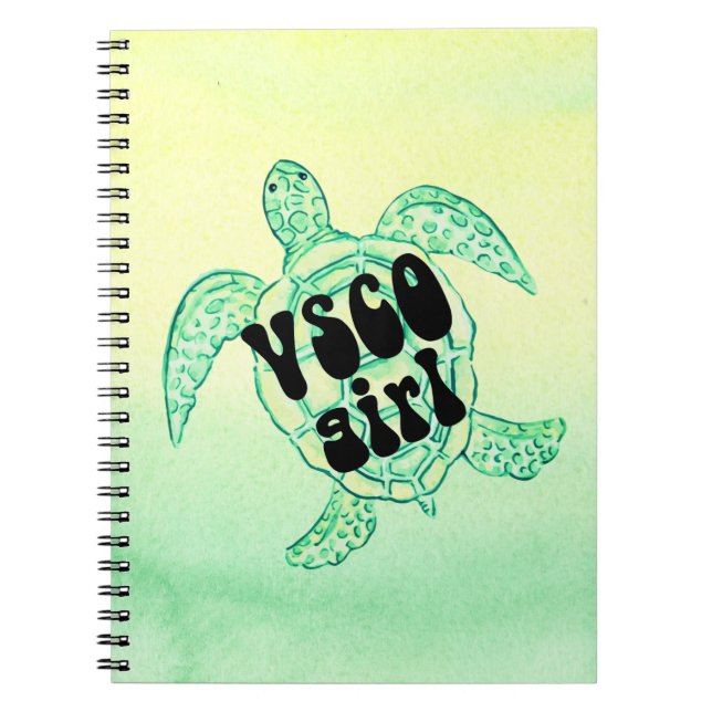 Sea turtle vsco girl notebook (Front)