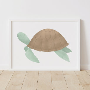 Sea Turtle Watercolor Beach Nursery Decor