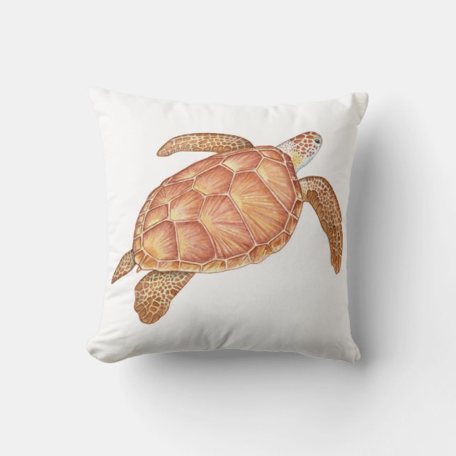Sea Turtle Watercolor Cushion (Front)