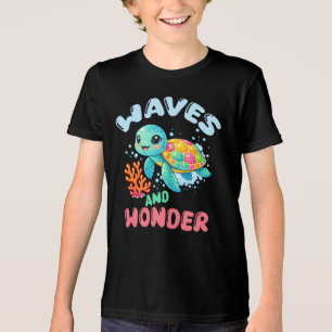 Sea Turtle Waves and Wonder Kids Tri-Blend Shirt