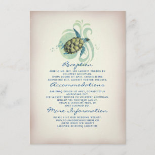 Sea Turtle Wedding Information Guest Enclosure Card